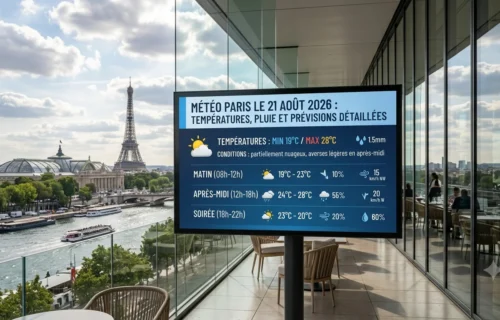 Météo Paris le 21 août 2026 : températures, pluie et prévisions détaillées