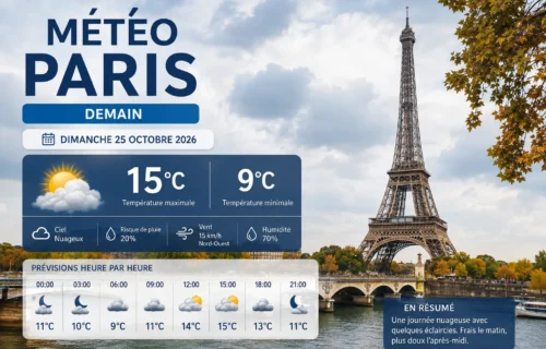 météo Paris demain | Prévisions du Dimanche 25 Octobre 2026