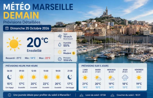 Météo Marseille Demain : Prévisions Détaillées du Dimanche 25 Octobre 2026